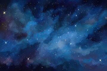 Obraz premium Night Sky With Stars And Nebulae