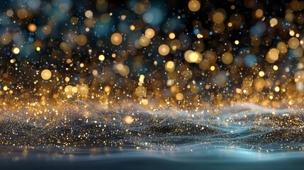 A Captivating Display of Glittering Particles Creating an Enchanting Atmosphere of Light and Color in a Mystical Setting