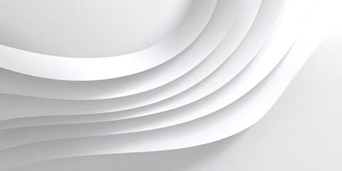 Abstract white layered waves with subtle shadows, modern and clean design, elegant background