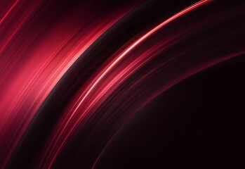 Naklejka premium A Captivating Abstract Artwork Featuring Dynamic Curved Lines in Shades of Red with a Dark Background