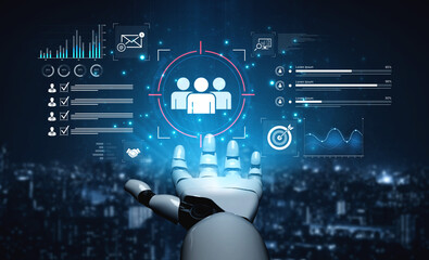 An AI assistant manages a CRM dashboard for customer data analysis. This smart system conducts market research to identify the target audience and analyze user feedback. Fermion