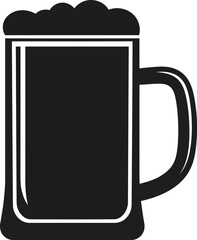 Beer Mug Silhouette Vector – Drink Glass Icon for Bar and Pub Design