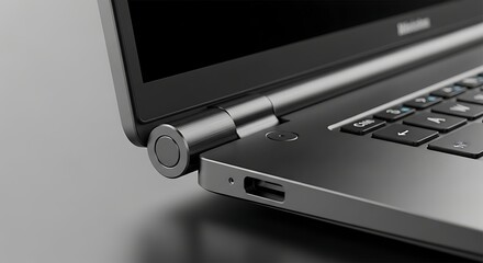 Sleek modern laptop keyboard close up for professional technology presentations, showcasing contemporary design and high-performance computing, essential for business and innovation visuals