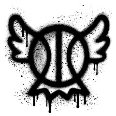 Basketball Sports Club Logo Template graffiti for Tournament or Sports Team.