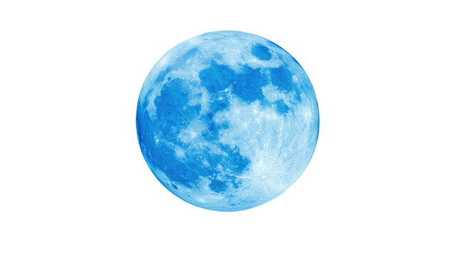 Textured, radiant, blue moon glows against a black background, ethereal celestial orb, planetary - Powered by Adobe