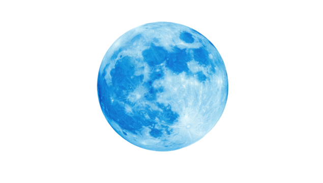 Textured, radiant, blue moon glows against a black background, ethereal celestial orb, planetary