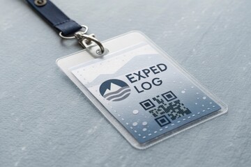 A transparent ID tag with QR code and Expedition Log labeling