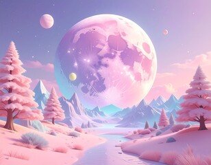 幻想的な３Ｄ風背景画像