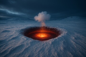 Remote crater erupts into ash plume