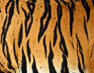 Fototapeta premium Close-up of vibrant animal pattern with black stripes on orange fur
