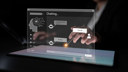 Fototapeta premium AI image generator interface enables image, AI, and generator process by converting user prompt into visual content using intelligent algorithms Latch