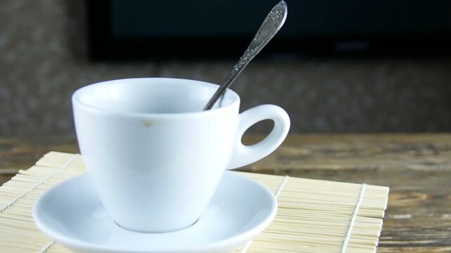coffee cup on rotating background