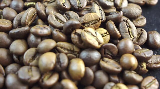 coffee beans on a rotating background