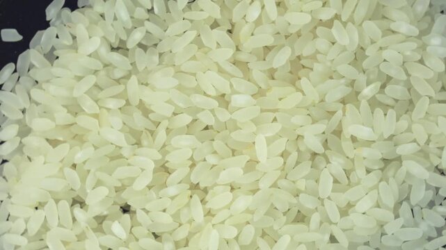 grains of rice on a rotating background.