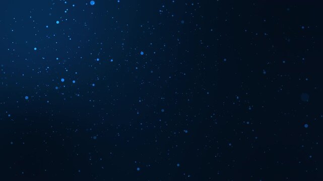 Shimmering star particles in a dark blue space with cosmic depth and glow Blue cosmic background with shimmering stars floating in deep space animation - Powered by Adobe