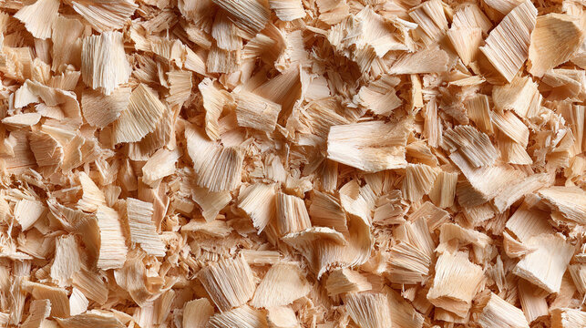Natural seamless pattern of fine wood shavings for design projects