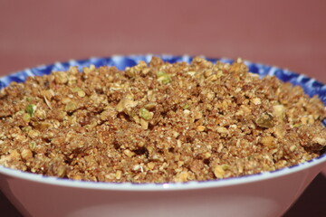 Dried figs that have been crushed into small pieces, Moroccan Amazigh Food, Crushed dry figs