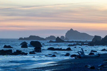 Sunset along the coast in northern California