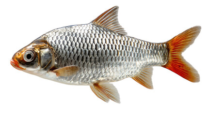 Fototapeta premium Exquisite Fish in Close-Up: Captivating close-up of a vibrant fish, revealing the intricate patterns of its scales, the fluidity of its fins, and the gentle beauty of its underwater life. 