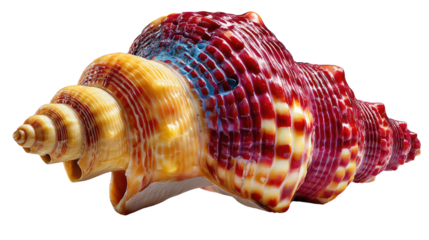 Exotic Seashell's Vivid Beauty: This intricate seashell showcases its vibrant colors and intricate textures, evoking the wonders of the deep sea.