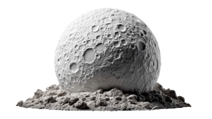 Lunar Landscape: A detailed depiction of the Moon's surface, showcasing its craters and rugged terrain. It is a striking representation of celestial bodies in a vast space.