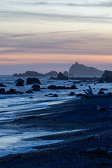 Sunset along the coast in northern California
