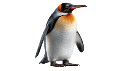 Regal Penguin in Solitude: A solitary penguin stands proud, its elegant form a study in stark contrast against its icy habitat.