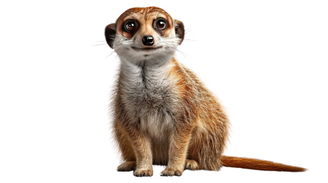 Meerkat's contemplative pose: the charming meerkat's adorable gaze captivates with an air of thoughtfulness and a hint of a smile.