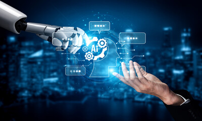 AI Virtual Assistant Artificial Intelligence Chatbot Controlled by Prompt Engineering for Explainable Generative AI information and LLM Deep Learning Technology for Smart Business Work Support. Vouch