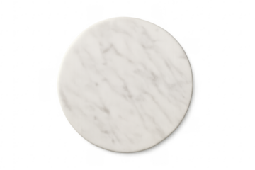 White marble top circular board transparent background