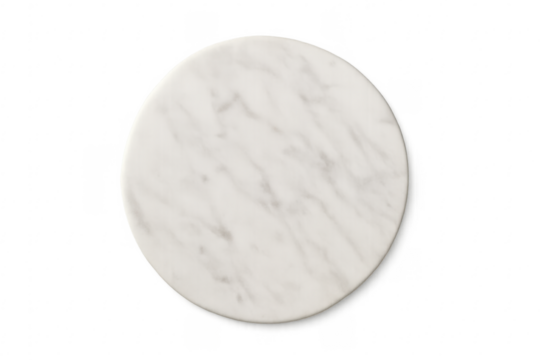 White marble top circular board transparent background