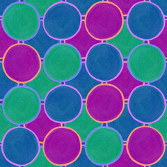 Seamless pattern with hand-painted colorful circles
