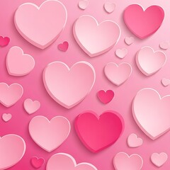 Pink Heart Pattern - A Valentines Day Background.