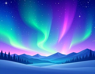 Fototapeta premium Winter Starry Sky Design