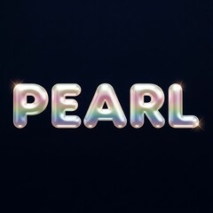 Iridescent Pearl Text Effect on Dark Background - Shimmering Typography Design.