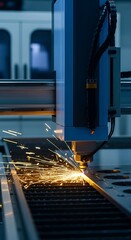 Precision Laser Cutting - Sparks Fly in Industrial Manufacturing.