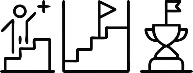 Collection of success icons for graphic design