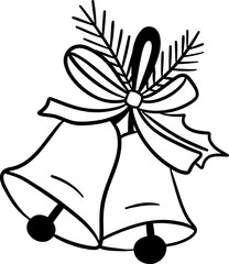 Hand-Drawn Christmas Clipart Holiday Line Art Elements, Minimal Outline