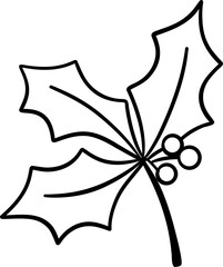 Hand-Drawn Christmas Clipart Holiday Line Art Elements, Minimal Outline