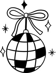 Hand-Drawn Christmas Clipart Holiday Line Art Elements, Minimal Outline