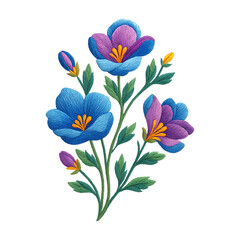 Flower Embroidery Stitch Art Design transparent background