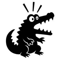 Silhouette of a shocked crocodile