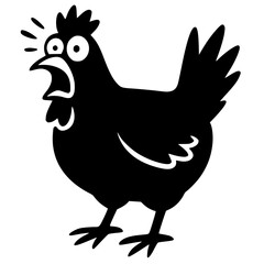 Silhouette of a shocked hen