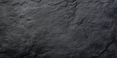 black concrete wall , grunge stone texture , dark gray rock surface background panoramic wide banner