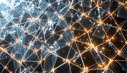 Bright blue Christmas holiday night sky illustration with shining stars, light, and snow decoration