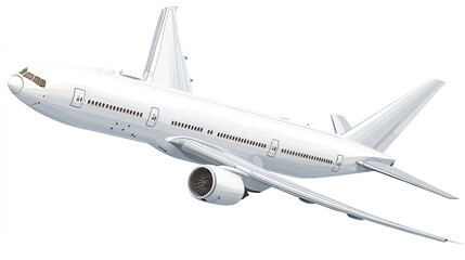 Obraz premium White passenger jet airplane in flight