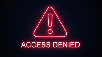 Access denied alert icon with binary code background. The attention grabbing icon highlights the importance of digital safety in today's interconnected world. - Powered by Adobe