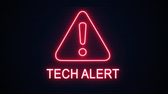 Tech alert icon with binary code background. The attention grabbing icon highlights the importance of digital safety in today's interconnected world.
