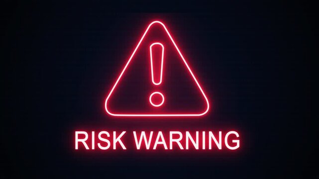 Risk warning alert icon with binary code background. The attention grabbing icon highlights the importance of digital safety in today's interconnected world.