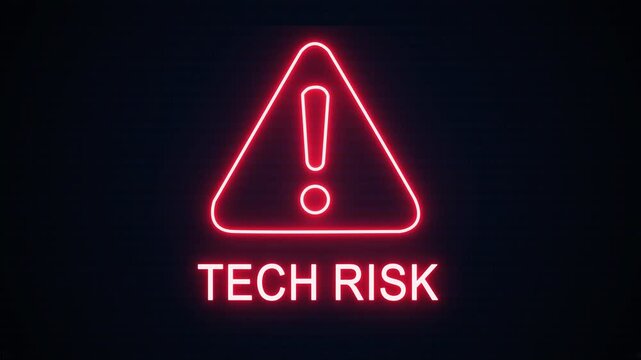 Tech risk alert icon with binary code background. The attention grabbing icon highlights the importance of digital safety in today's interconnected world.